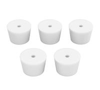 stonylab Bouchons en Silicone, Lot de 5 Bouchons en Silicone Naturel Standard 9# avec Ouverture de 8 mm à un Seul Trou