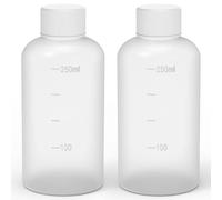 stonylab Bouteille à Réactif à Large Ouverture, Bouchon à Vis en HDPE, Lot de 2, Capacité de 250 ml, Fourniture de Laboratoire, Résistant aux Produits Chimiques et Durable