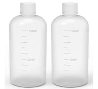 stonylab Bouteille à Réactif à Large Ouverture, Bouchon à Vis en HDPE, Lot de 2, Capacité de 500 ml, Fourniture de Laboratoire, Résistant aux Produits Chimiques et Durable