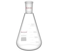 stonylab Bouteille Erlenmeyer en Verre, Erlenmeyer Flask en Verre Borosilicate à Paroi Épaisse avec Joint Extérieur Standard 24/40-500ml