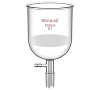 StonyLab Buchner Entonnoir de Filtrage en Verre avec Filetage Grossier (G1), Diamètre Intérieur de 113 mm, Profondeur de 110 mm, avec Joint Intérieur Conique Standard 24/40 et Tube Dentelé Sous Vide