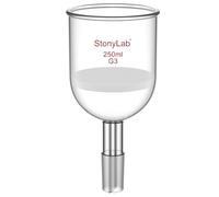 stonylab Buchner Filtering Funnel, Entonnoir de Filtration Buchner en Verre Borosilicaté avec Disque Filtrant Fin (G3) et Joint Standard Inférieur 24/40, 250 ml