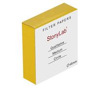 stonylab Cercles de Papier Filtre Qualitative, Papier Filtre en Cellulose de 46mm de Diamètre avec une Vitesse de Filtration du Milieu de Rétention des Particules de 20 Microns, Paquet de 100