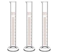 stonylab Cylindre Gradué, Lot de 3 Cylindres Gradués en Verre Borosilicaté à Paroi Épaisse de 100 ml, Matériel de Laboratoire
