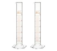 stonylab Cylindre Gradué, Paquet de 2 B Grade Cylindre en Verre Borosilicaté avec Base Hexagonale Stable, 50 ml