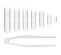 stonylab Ensemble de Barres Magnétiques pour Laboratoire, B-Type, 10 mm/15 mm/20 mm/25 mm/30 mm/35 mm, 8 Barres PTFE avec Pince, Tailles Assorties pour Mélange et Agitation