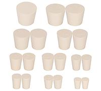 stonylab Ensemble de Bouchons en Caoutchouc, 19 Paquets pour Joints de Laboratoire à Joint Fuselé Blanc pour la Chimie de Laboratoire (19 Paquets,000# - 7#)