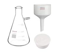 stonylab Entonnoir Büchner en Porcelaine et Ensemble de Fiole Filtrante, Entonnoir 100 mm en Porcelaine, Fiole Filtrante en Verre 1L, Adaptateurs pour Filtration et Séparation en Laboratoire