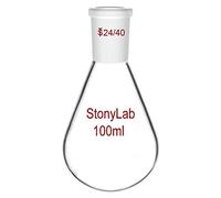 stonylab Flacon de évaporation Rotative à Col Unique en Verre Borosilicate de Paroi Lourde, Ballon de Récupération avec Joint Extérieur 24/40, Rotary Evaporator Flask - 100 ml