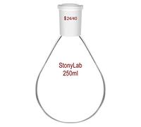 stonylab Flacon de évaporation Rotative à Col Unique en Verre Borosilicate de Paroi Lourde, Ballon de Récupération avec Joint Extérieur 24/40, Rotary Evaporator Flask - 250 ml