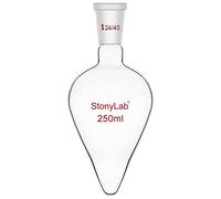 stonylab Flacon de Récupération, Flacon Évaporateur Rotatif en Verre Borosilicate à Paroi Épaisse col Unique avec Joint Extérieur Conique Standard 24/40, Flacon Laboratoire en Forme de Poire, 250 ml