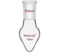 stonylab Flacon de Récupération, Flacon Évaporateur Rotatif en Verre Borosilicate à Paroi Épaisse col Unique avec Joint Extérieur Conique Standard 24/40, Flacon Laboratoire en Forme de Poire, 10 ml