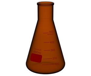 stonylab Flacon Erlenmeyer Ambré en Verre Borosilicate 500 ml, Paroi Épaisse, Bouche Étroite avec Bord Résistant, Fond Plat, Idéal pour Mélanger, Chauffer et Expérimenter en Laboratoire