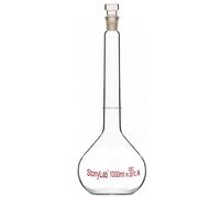 stonylab Flacon Volumétrique en Verre avec Verre Bouchon, Verre Borosilicaté Mur Lourd Tolérance de La Fiole Jaugée (1000 ml, Transparente)