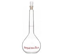 stonylab Flacon Volumétrique en Verre Classe A avec Verre Bouchon, Verre Borosilicaté Mur Lourd Tolérance de La Fiole Jaugée ±0.25ml, 500ml
