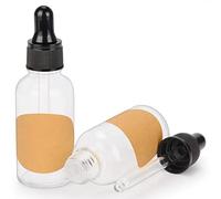 Stonylab Lot de 2 flacons compte-gouttes vides en verre avec conique, bouchon interne et étiquette pour aromathérapie d'huiles essentielles 30 ml