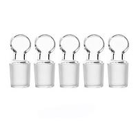 stonylab Lot de 5 Bouchon en Verre avec Fond Fermé, pour Extérieur Joint 19/22 en Verre, Penny Head Glass Hollow Stopper Bouchon Laboratoire (Lot de 5)