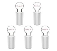 stonylab Lot de 5 Bouchons Creux en Verre, Bouchons Creux en Verre Borosilicaté à Tête de Pièce de Monnaie avec Fond Fermé pour Joint en Verre Extérieur 24/40