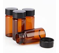 stonylab Marron Flacons D'échantillon avec Casquette, Flacons de Laboratoire à vis Flacon D'échantillonnage de Liquide en Verre Ambré Flacon de Réactif, Capacité 20 ml / (0.6 oz), Paquet de 20