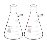 stonylab Paquet de 2 Fioles Filtrantes en Verre Borosilicaté de 1000ml, Glass Filtering Flask, Col Boulonné et Tubulation, 1000ml