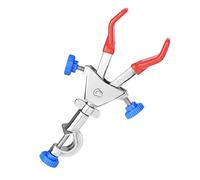 stonylab Pince de Laboratoire à 2 Griffes, Pince Double Réglable Robuste 360°, Mâchoires Revêtues de Caoutchouc, Tête Cannelée Pivotante, Poignée Max 65 mm, pour Usage en Laboratoire