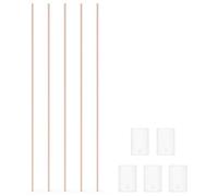 stonylab Plaque de Fer Lot de 5 Plaques, 99,99% 1 x 10 x 15 mm Anode en Fer Électrode Plate en Feuille de Métal avec Fil de Cuivre pour la Recherche en Laboratoire Cellulaire