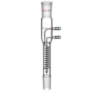 stonylab Réfrigérant à Reflux en Verre à Spirale, Condenseur Dimroth en Verre Borosilicaté avec Joint 24/40 et Raccords pour Tuyau 8 mm, Longueur Totale 245 mm, Laboratoire