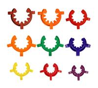 stonylab Set de Pinces à Joint en Plastique, 9 Pièces Pince Laboratoire Lab Keck Clips 10/12/14/19/24/29/34/40/45 mm pour Joint en Verre avec Interface Conique Standard, Multi-Tailles et Couleurs