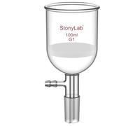 StonyLab Verre Borosilicate Buchner Entonnoir avec Grossier Fritte (G1), Diamètre Intérieur de 56 mm, Profondeur de 60 mm, avec 24/40 Standard Joint et Tubulation Dentelée Sous Vide (100 ml)