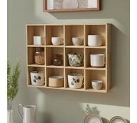 Stoolzfaid éTagèRe Murale pour Exposer des Services à Thé,éTagèRe Murale pour Mug,PréSentoir De ThéIèRe en Bois Vintage,Rangement Efficace,Facile à Placer,pour Salon,Bureau