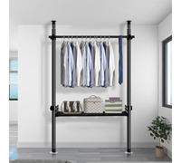 Stoolzfaid Penderie Telescopique,Garde-Robe TéLéScopique RéGlable en Hauteur,Portant à VêTements TéLescopique,Espace De Rangement Ouvert,Robuste Et RéSistant,pour Dortoir Dressing