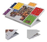 Stoolzfaid Plateau de Puzzle Inclinable,Table À Puzzle 2-en-1 Pliable avec 6 Tiroirs,Étui de Rangement Léger en Feutre avec 6 Tiroirs,Facile à Ranger,Antidérapante,pour jusqu'à 1000 à 2000 pièces