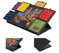 Stoolzfaid Plateau de Puzzle Inclinable,Table À Puzzle 2-en-1 Pliable avec 6 Tiroirs,Étui de Rangement Léger en Feutre avec 6 Tiroirs,Facile à Ranger,Antidérapante,pour jusqu'à 1000 à 2000 pièces