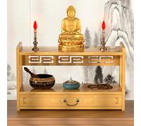 Stoolzfaid Table D'Autel Bouddhiste,Table D'Autel De MéDitation,Armoire D'Autel,Table D'Autel De Sanctuaire Personnel,Table D'Autel avec Rangement,Table Bouddhiste De DéTente,pour PrièRes Culte