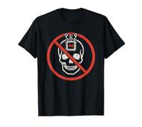 Stop AI - Skull Warning - Dites Non à l'intelligence Artificielle T-Shirt Graphique avec Valeur