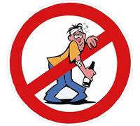 stop alcoolisme alcole autocollant adhésif sticker logo 1 - Taille : 12 cm