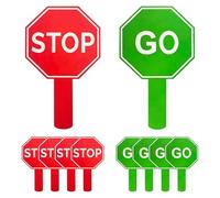 Stop and Go Sign, 10 pièces Guard Stop Signs, Waterproof Double Sided Warning Paddle with Handle, Ideal for Parking Traffic Control, Kids Safety Awareness, School Crossing Activity