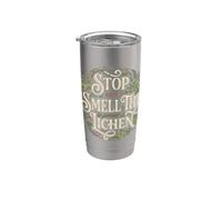 Stop And Smell The Lichen Forest Nature Randonnée Camping Randonnée Gobelet isotherme en acier inoxydable double paroi