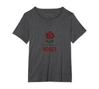 Stop and Smell The Roses Inspiration Floral T-Shirt, Femme Grandes Tailles, Chiné Foncé, 5X