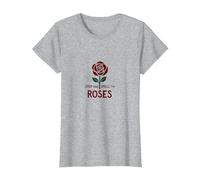 Stop and Smell The Roses Inspiration Floral T-Shirt, Femme, Gris Chiné, L