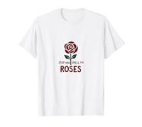 Stop and Smell The Roses Inspiration Floral T-Shirt, Homme, Blanc, XXL