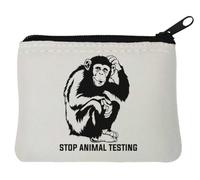Stop Animal Testing Porte-monnaie en néoprène Blanc 10 x 11 cm