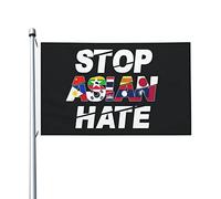 Stop Asian Hate Asian Lives Matter Drapeau 0,9 x 1,5 m Double face extérieur Ferme Yard Sign Garden Drapeau décoratif avec œillets en laiton