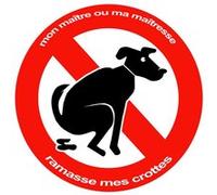 Stop aux crottes de chiens - 10cm - Sticker/autocollant G