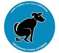 Stop aux crottes de chiens bleu - 10cm - Sticker/autocollant G