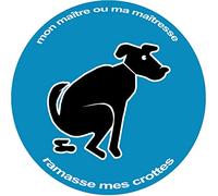 Stop aux crottes de chiens bleu - 5cm - Sticker/autocollant