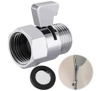 Stop Douche, Vanne D'arrêt Pour Pomme De Douche Vanne D'angle, d’Arrêt Chrome G1/2 Universelle, Bouton Stop Douchette Laiton Anti-Fuite, 1/2 Chromé pour Tuyau, Pommeau et Poire