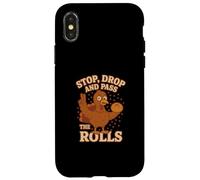 Stop Drop Pass The Rolls Dîner de Thanksgiving Amusant Turquie Coque pour iPhone X/XS