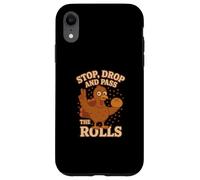 Stop Drop Pass The Rolls Dîner de Thanksgiving Amusant Turquie Coque pour iPhone XR