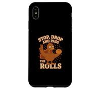 Stop Drop Pass The Rolls Dîner de Thanksgiving Amusant Turquie Coque pour iPhone XS Max